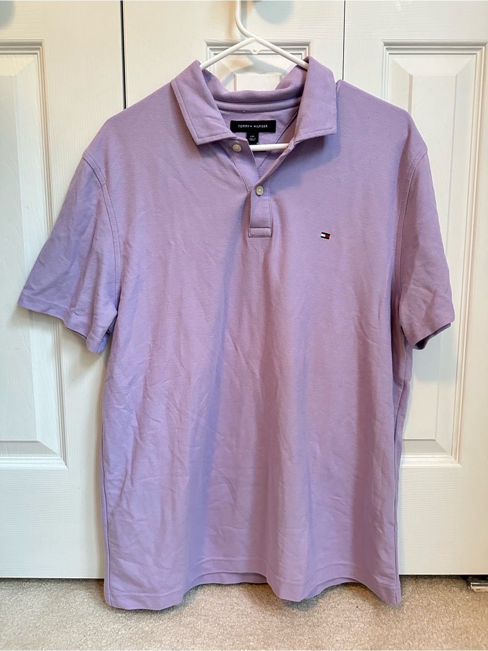Tommy Hilfiger Men's Lavender Short Sleeve Polo
